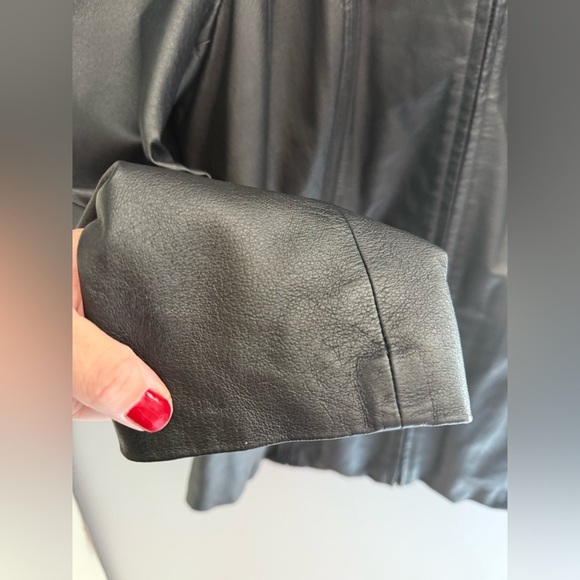 Worthington Black Genuine Leather Full Zip Jacket Woman’s SZ 1X Lined Pockets - Picture 5 of 11